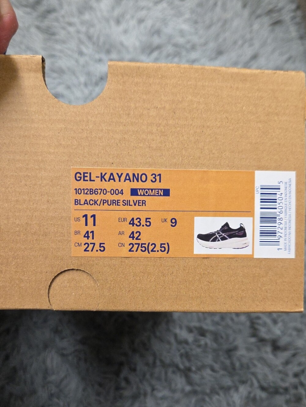 ASICS GEL-Kayano 31 Women’s Running Shoes - Black/Pure Silver